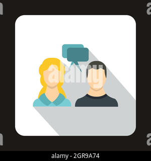 Woman and man with speech bubbles icon Stock Vector