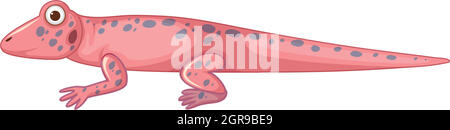 pink lizard white background Stock Vector