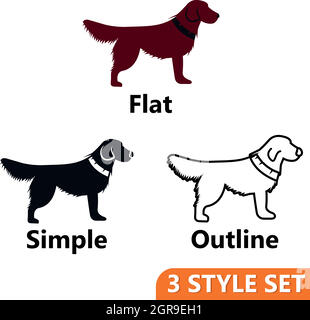 Dog icons set Stock Vector