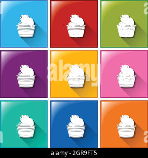 Icons with icecream Stock Vector