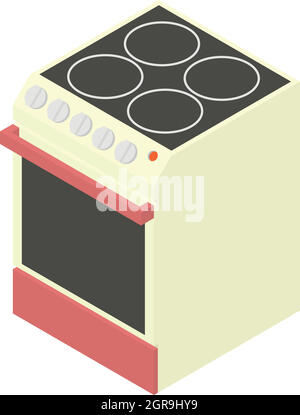 Modern electric cooker icon, cartoon style Stock Vector