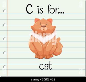 Flashcard letter C is for cat Stock Vector