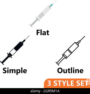 Syringe icons set Stock Vector