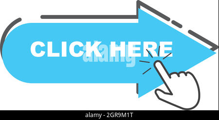 click here cursor for link website vector illustration Stock Vector