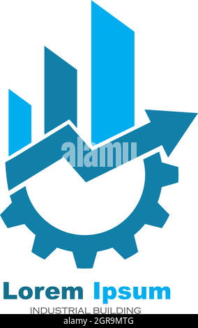 industrial building gear logo icon vector Stock Vector