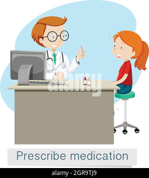 A Doctor Giving Prescribe Medicine Stock Vector