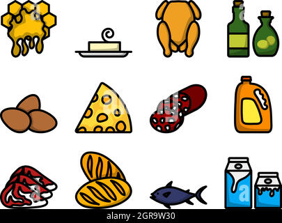 Food Icon Set Stock Vector