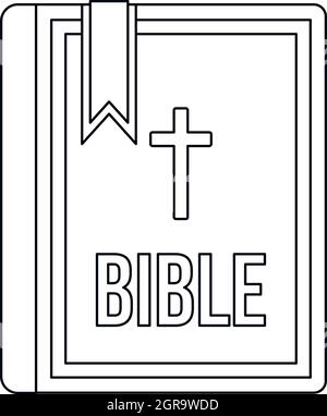 Bible icon in outline style Stock Vector
