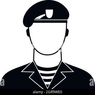 Modern army soldier icon, simple style Stock Vector