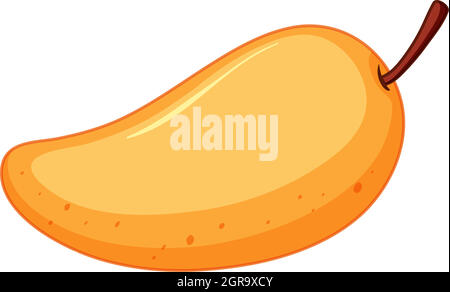 Yellow mango on white background Stock Vector
