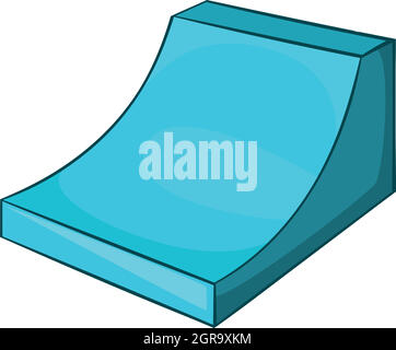 Snow half pipe for freestyle icon, cartoon style Stock Vector