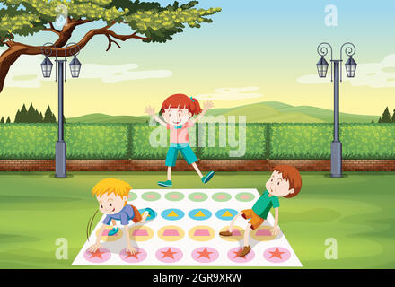 Children playing in the park Stock Vector