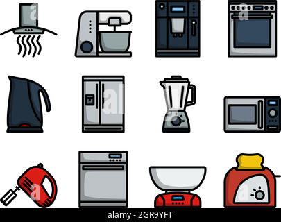 Kitchen Icon Set Stock Vector