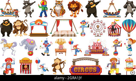 Large Circus themed set Stock Vector