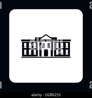 White house USA icon, simple style Stock Vector