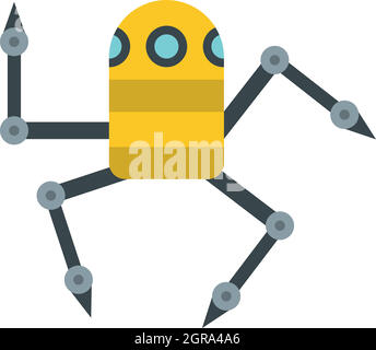 Robot spider icon, flat style Stock Vector