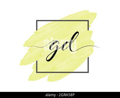GD Letter Design with Brush Stroke and Modern 3D Look Vector ...