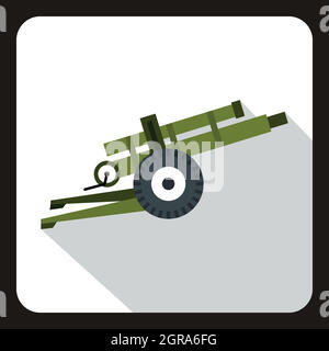 Artillery gun icon, flat style Stock Vector Image & Art - Alamy