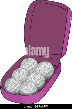 Bag for golf balls icon, cartoon style Stock Vector