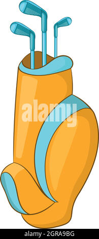 Bag for golf clubs icon, cartoon style Stock Vector