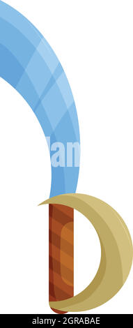 Scimitar sword icon, cartoon style Stock Vector