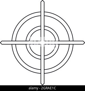 Crosshair icon in outline style Stock Vector