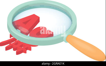 Magnifier and translation of languages icon Stock Vector