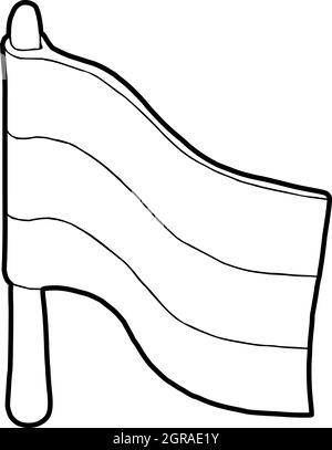 Flag icon in outline style Stock Vector