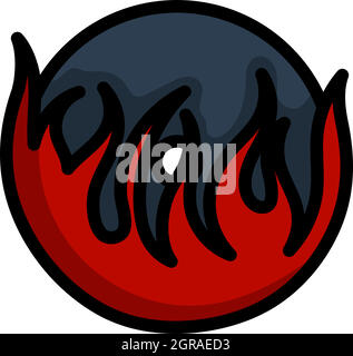 Flame Vinyl Icon Stock Vector