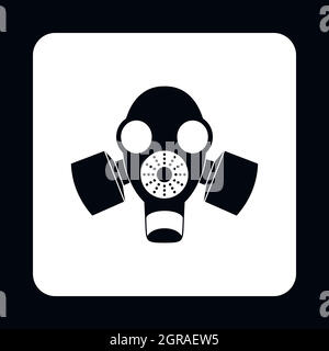 Gas mask icon, simple style Stock Vector