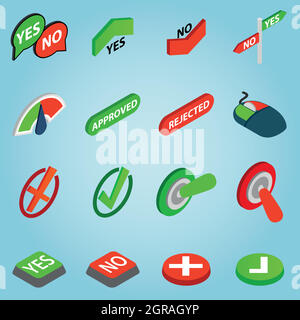 Selection set icons, isometric 3d style Stock Vector