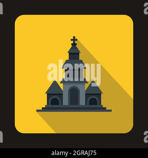 Church icon in flat style Stock Vector