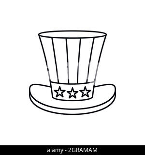 Uncle Sam Hat icon, outline style Stock Vector