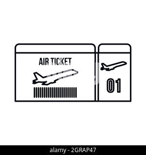 Air ticket icon, outline style Stock Vector