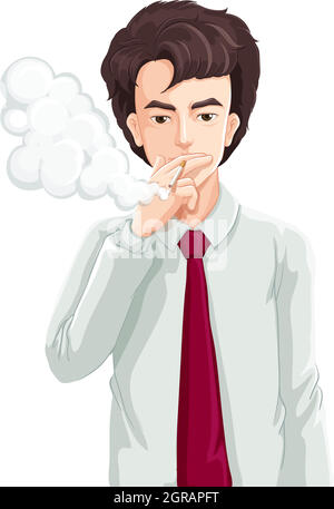 Man smoking and lung cancer illustration Stock Vector Image & Art - Alamy