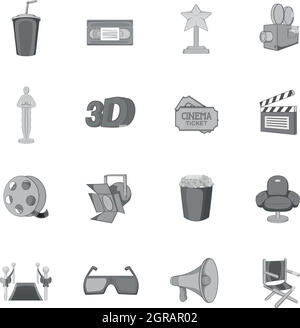 Black Cinema and Movie icons- vector icon set Stock Vector Image & Art ...