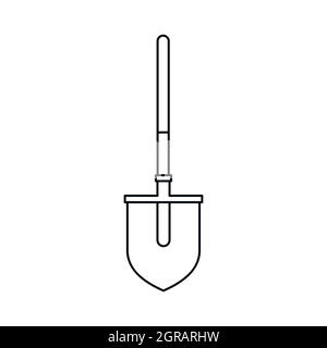 Shovel icon in outline style Stock Vector