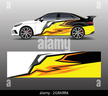 Sport car racing wrap design. vector design. abstract Racing graphic vector for sport car wrap design Stock Vector