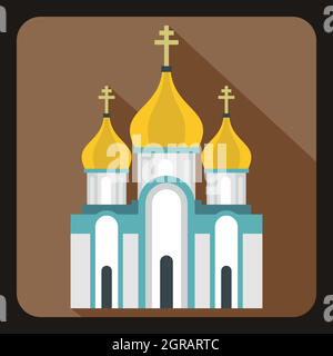 Flat Style Church icon in grey and blue color. 27682230 Vector Art