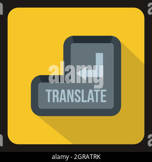 Translate button icon, flat style Stock Vector