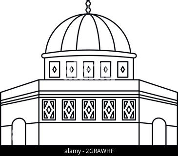 Dome of the Rock on the Temple Mount icon Stock Vector