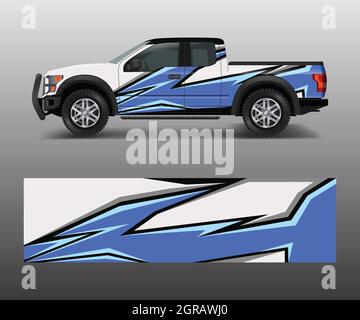 wrap graphic design vector for off road truck. Abstract sporty and adventure racing background. Full vector eps 10 Stock Vector