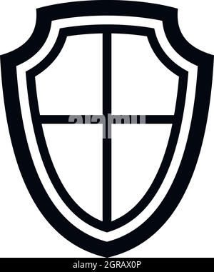 Shield icon in simple style Stock Vector