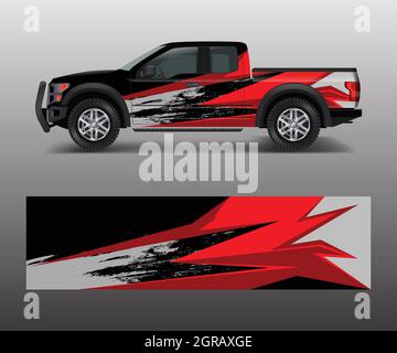 wrap graphic design vector for off road truck. Abstract sporty and adventure racing background. Full vector eps 10 Stock Vector