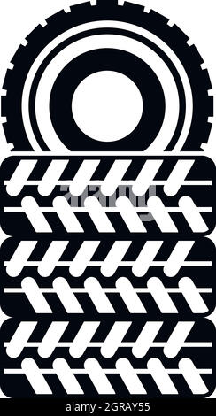 Pile of tires icon, simple style Stock Vector
