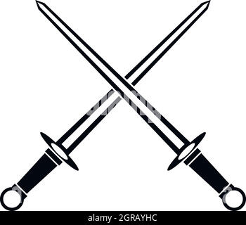 Swords icon in simple style Stock Vector