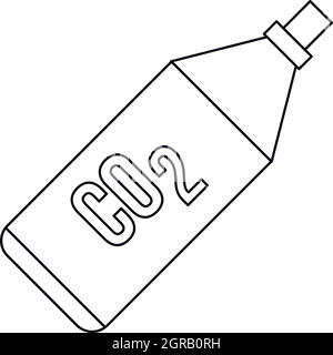 CO2 bottle icon, outline style Stock Vector