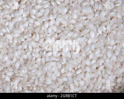 white rice detail texture background, close up shot of the rice background Stock Photo