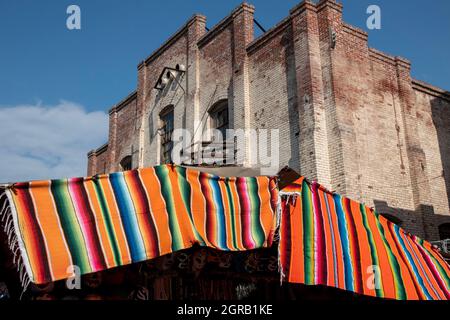 The Olvera Street Market is a popular street market in downtown Los Angeles, CA, USA Stock Photo