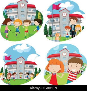 Students Activity at the School Stock Vector